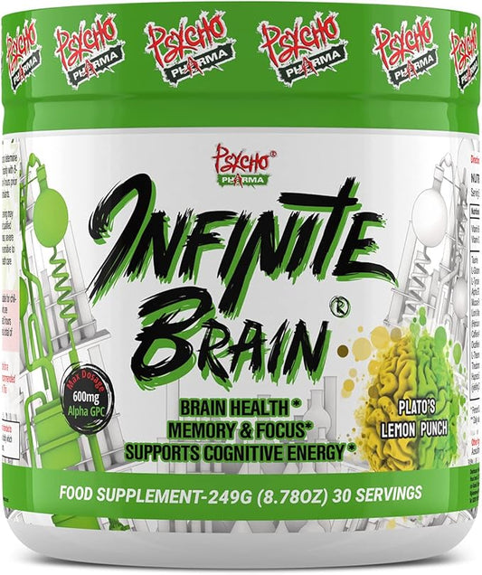 Psycho Pharma. Infinite Brain Nootropic Game Changer. Compete Win (Plato's Lemon Punch, 30 Serving)