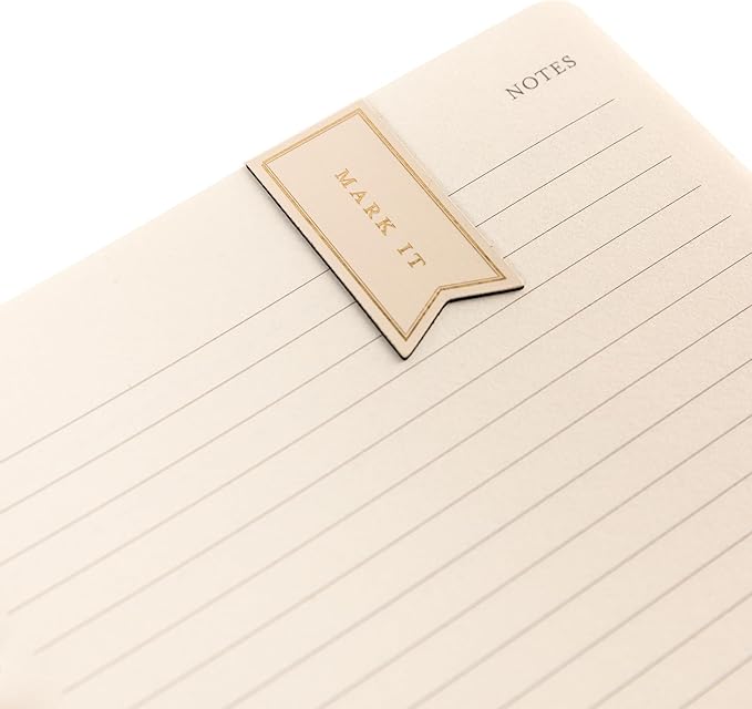 Daily Task Journal by Graphique Luxe Collection, Fabric-Wrapped Hardcover Spiral Notebook for Planning & Writing, Priority List Planner with Magnetic Bookmarks & Gold Foil Embossing,192 Pages, 6” x 8”, Taupe