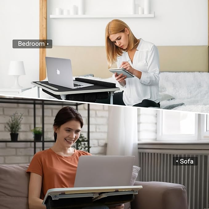 Lap Desk for Laptop with Cushion,Folding Laptop Desk for Bed,Bed Desk,Portable Computer Lap Desk,23.62"*15.74",Black