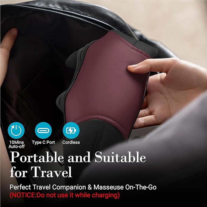 Shiatsu Neck Massager with Heat - Upgarded Kneading Massage for Muscle Relaxation,Cordless 4D Expert Neck Shoulder Massager for Pain Relief,Ideal Gift for Men,Women