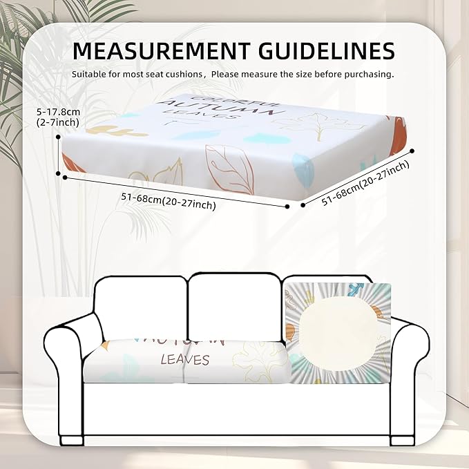 8Pcs Stretch Patio Cushion Covers,for Outdoor Couch Cushion Covers Replacement,Outdoor Sofa Covers Patio Slipcovers Couch Cover,Washable Furniture Cover (Maple, Cover Only)