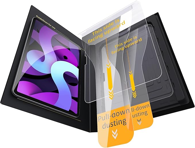 2-Pack Glass Screen Protector for iPad 11th A16 11-in. /10th Generation 10.9-in. (2025/2022) Military Shatterproof, 9H+ Hardness, Auto-Alignment Frame, Anti-Fingerprint, HD Clear, Scratch Resistant