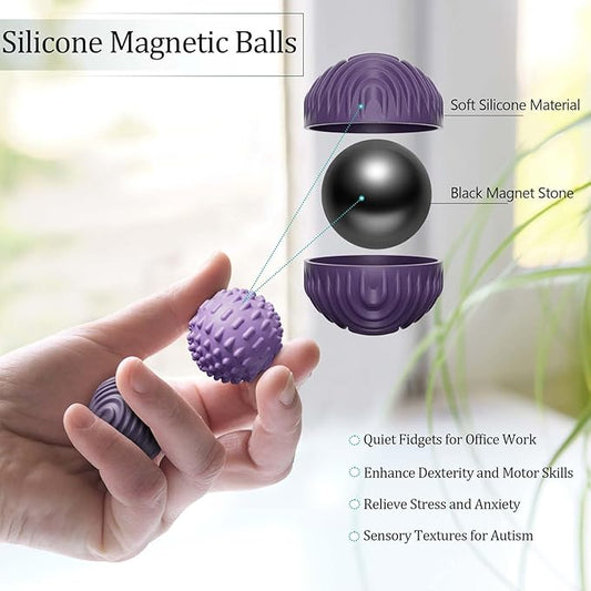 Silicone Magnetic Balls Fidget Toys for Adults & Teens,8PCS Stress Relief Sensory Toys for Autism ADHD Anxiety,Fun Textures Gadgets,Office Desk Toy,Stocking Stuffers for Men Women Teen Gifts