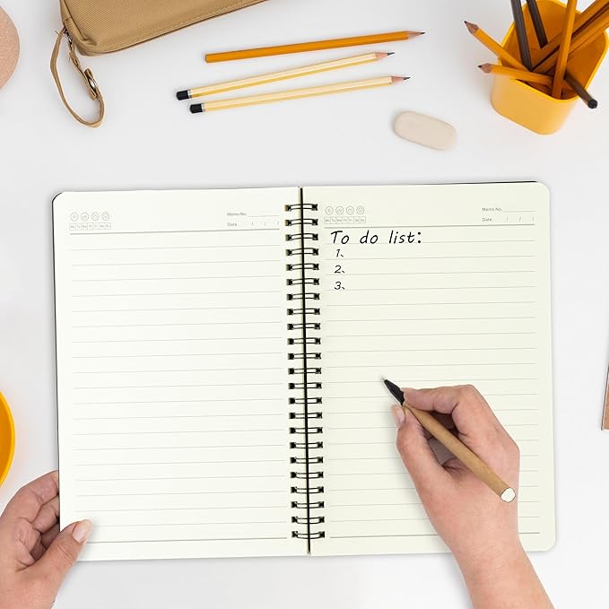 GioXtra Funny Office Notebook - 2Pcs Hidden Message A5 Spiral Notebook Humorous Quote Black Hardcover Diary Notepad Office Coworker White Elephant Gift College Student Reward Gag Gifts Birthday Favors