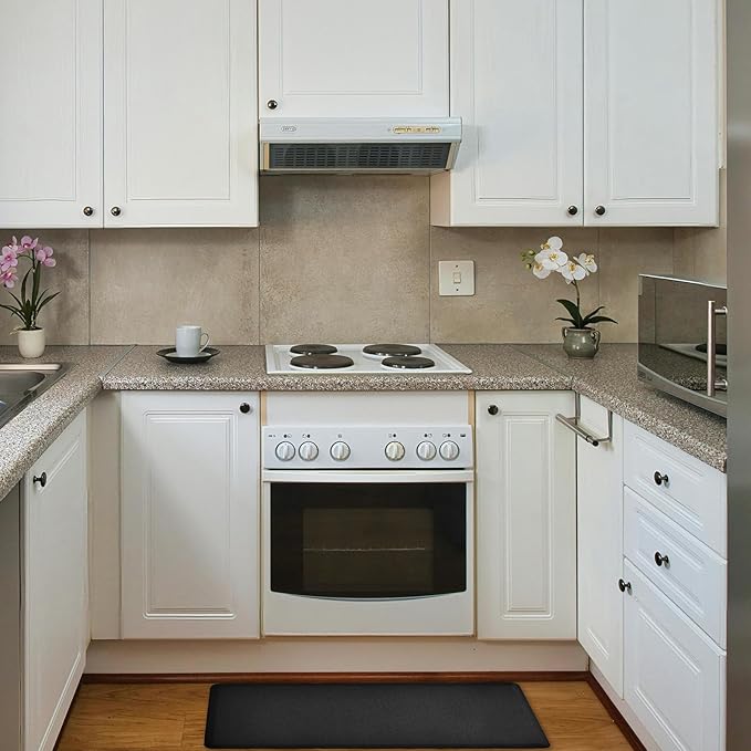 Anti Fatigue Kitchen Rugs Kitchen Mats for Floor,Cushioned Non-Slip Waterproof Ergonomic Comfort Runner Rug Standing Mat for Kitchen,Doing Dishes,Floor,Home,Office,Laundry,Black,17.3"x39"