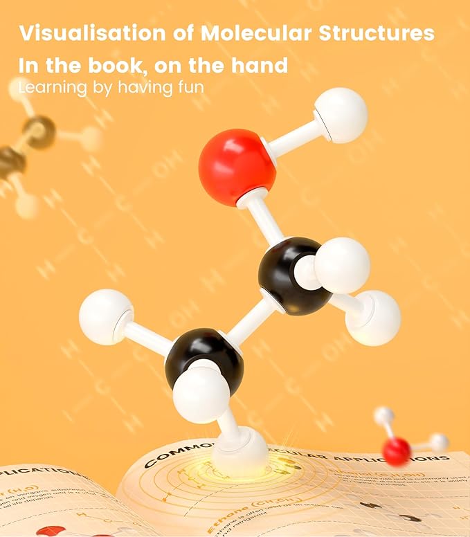 Organic Chemistry Model Kit with P Orbitals-307 PCS,Portable Molecular Model Kit for Chemistry Classes,Atomic Element Model Set for Organic＆Inorganic Learning,Supply to Students ＆ Teachers