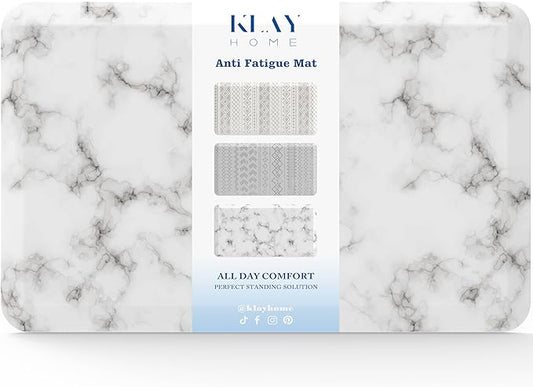 Klay Home Kitchen mats for Floor Anti Fatigue, 3/4" Thick 100% PU Memory Foam Kitchen mat, Padded Kitchen mat, Cushion Kitchen Sink Rug - Waterproof - Non-Slip - Well-Made (Small 20" x 32", Marble)