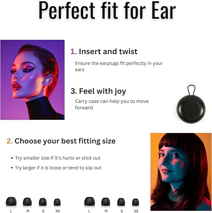 Silicone Ear Plugs for Sleeping Noise Cancelling, (28dB SNR) Reusable Earplugs for Sleeping with 8 Ear Tips Concert Ear Plugs, Travel, Work, Motorcycle & Hearing Protection with Case (Pink)