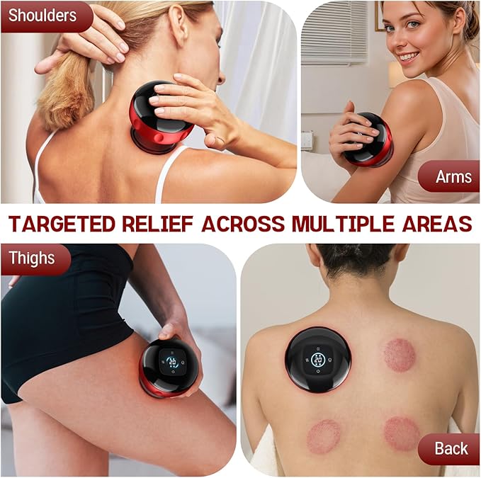 Smart Cupping Therapy Massager, 7 in 1 Red Light Cupping Therapy Set with 2 Modes for Targeted Pain Relief, Muscle Soreness,Tighter Skin,Cupping Kit with 12 Levels Suction and Heat,Red