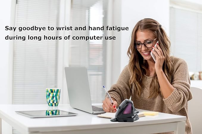 Wireless Mouse Large Angle Adjustable Ergonomic Vertical Upright Carpal Tunnel Ergo Right Hand 6 buttons USB Optical Mice for PC Laptop Computer Macbook Gift,3600 DPI,Removable Palm Rest,RGB Light