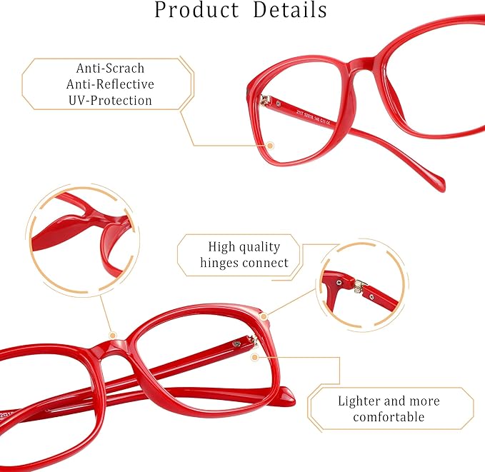 LifeArt Blue Light Blocking Glasses, Anti Eyestrain, Computer Reading Glasses,TV Glasses for Men and Women