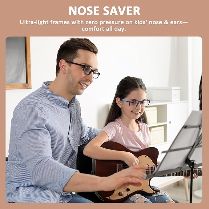 BiBiBear Blue Light Blocking Glasses Bendable Lens Legs for Kids Girls Boys Not Easy to Drop Reduces Eyestrain Lenses