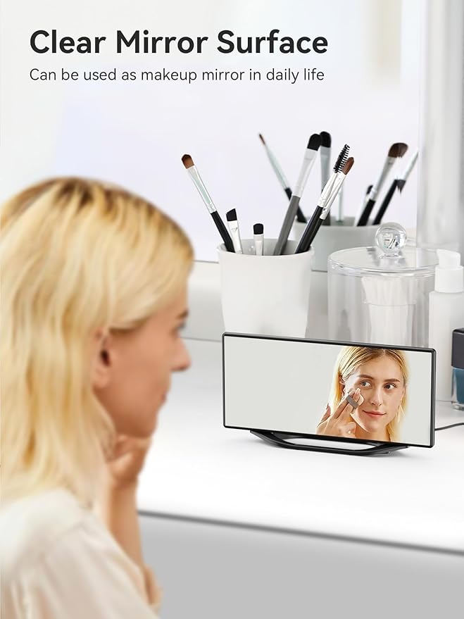 Digital Alarm Clocks for Bedrooms，8.7" LED Mirror Electronic Clocks with 2 USB Charger Ports,7 Levels Brightness & Alarm Volume,Dual Alarms,Snooze,12/24H,Modern Desk Clock for Bedside Home Office