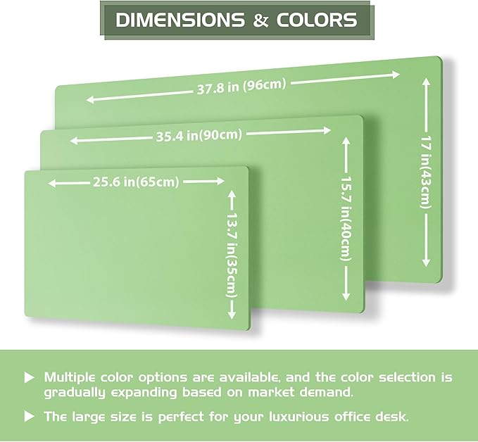 Aothia Double-Sided Desk Pad - 35.4" x 15.7"Leather Desk Mat, Eco Cork Desk Pad Protector,Large Mouse Pad,Waterproof Desk Blotter for Office/Home(Light Green)