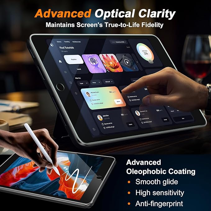 SIBEITU 2 Pack for iPad 9th/8th/7th Generation 10.2-inch Tempered Glass Screen Protector with Easy Application kit, HD Clarity Military Grade Shatterproof Compatible Apple Pencil, Scratch Resistant