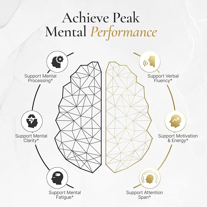 Elite Brain - Nootropic Supplement for Focus, Memory & Mental Clarity - ALCAR, Lions Mane, ALA, L-Theanine, Vitamin B Complex - Natural Energy, Caffeine-Free (60 Capsules)