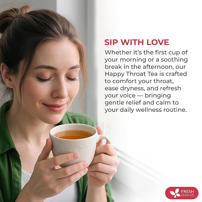 Premium Happy Throat Herbal Tea – 135 Bags Of Supper Tea Blend: Marshmallow Root, Slippery Elm & Ginger – Dry & Sore Throat Relief – Caffeine-Free, No Honey, No Citrus – No Sugar