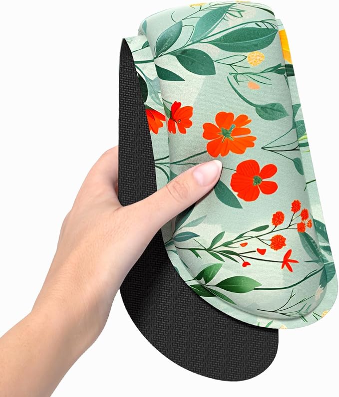 Dapesuom Enlarge Keyboard Wrist Rest, Memory Foam Wrist Cushion for Desk Mats Support, Typing Pain Relief Keyboard Mouse Pad Rests Set with Non-Slip Base for Gaming Laptop Computer, Abstract Flowers