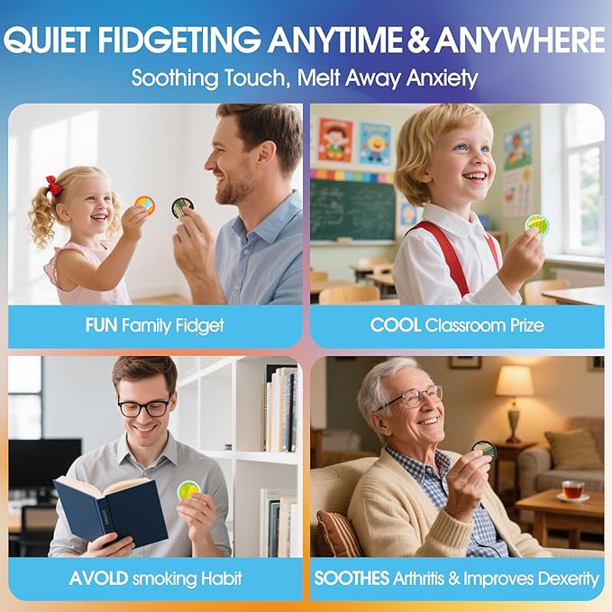 Fidget Toys Adults, Sensory Toys for Kids with Autism, Anxiety Relief Items for ADHD Stress Relief, Fun Fidgets for Teens Textured & Flip Slider (3pcs-Camo(Black+Orange+Blue))