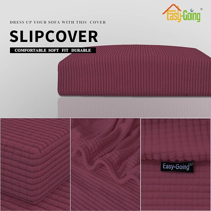 Easy-Going Stretch Cushion Cover Sofa Cushion Furniture Protector Sofa Seat Sofa slipcover Sofa Cover Soft Flexibility with Elastic Bottom(Sofa Cushion,ASH Rose)
