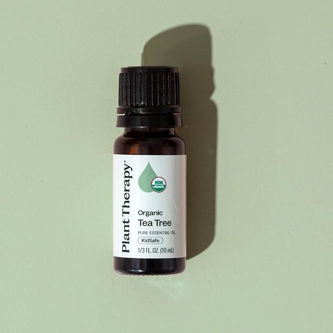 Plant Therapy Organic Tea Tree Oil (Melaleuca) 100% Pure, USDA Certified Organic, Undiluted, Natural Aromatherapy for Skin, Hair, and Toenails, Therapeutic Grade 10 mL (1/3 oz)
