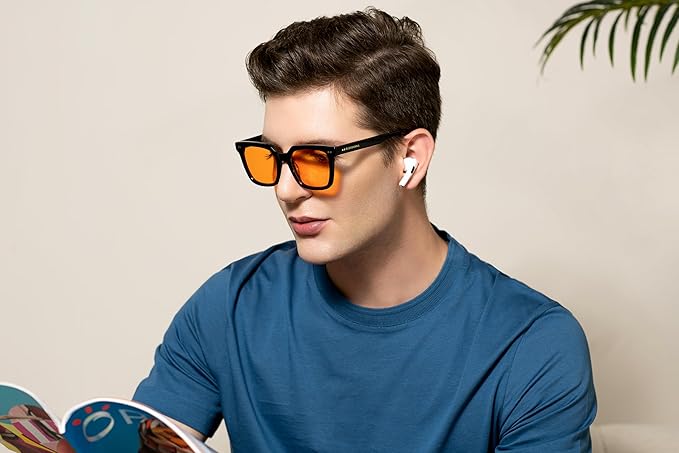 99.9% Blue Light Blocking Glasses for Men Women Anti-Fatigue Computer Gaming Glasses Stop Eyestrain Headaches