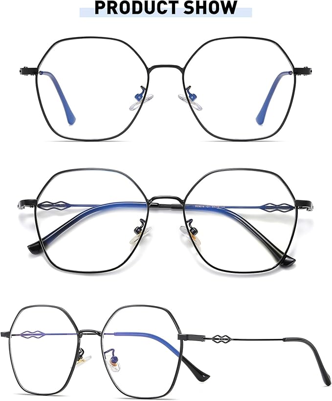 DUCO Small Round Blue Light Glasses For Women Men Blue Ray Blocking Glasses 8215