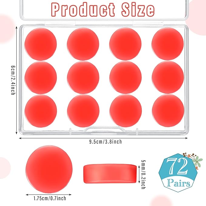 72 Pairs Soft Silicone Ear Plugs Moldable Putty Wax Earplugs Reusable Gel Ear Plugs for Sleeping Swimming Snoring Studying Noise Cancelling, 6 Colors