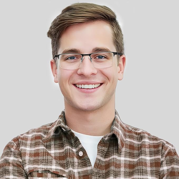 EYECEDAR 5 Pack Blue Light Blocking Reading Glasses Men Metal Half Frame Spring Hinges Rubber Flexible Temple Computer Eyeglasses Readers for Men 1.00