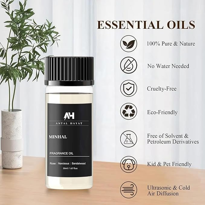 Hotel Scents Diffuser Oil Minhal 50ml - Iris de Nuit Inspired Scent - Luxury Home Fragrance Oil with Rose, Narcissus, Patchouli - Home Luxury Scents Refill for Diffusers - Premium Aroma Oil Refill