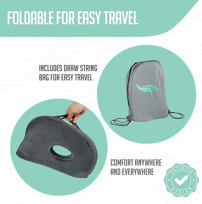 Foldable Sit Bone Seat Cushion - for Sit Bone Pain, Hip, Butt, Ischial Tuberosity, Hamstrings, and Sciatica Pain Relief - for Home, Office, and Driving…