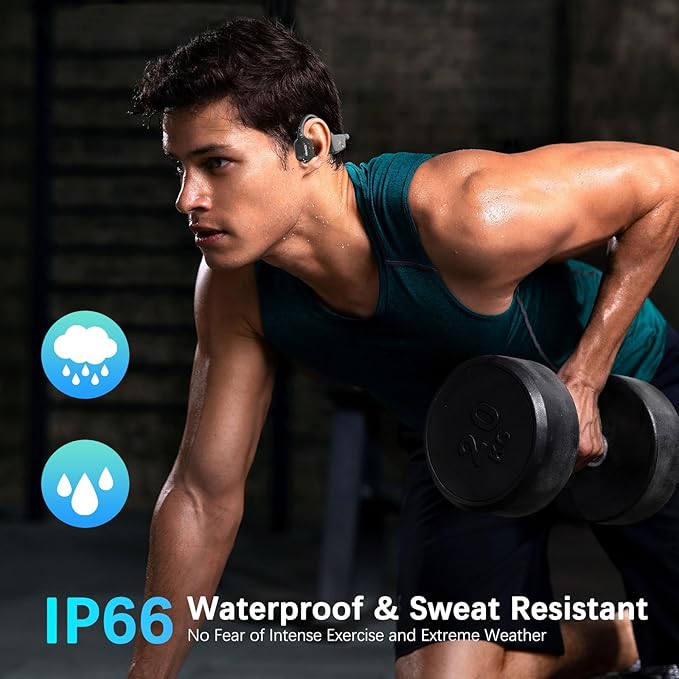 MAIRDI Bone Conduction Headphones with Microphone, Open Ear Wireless Headphones Bluetooth 5.3,10Hr Playtime, Sports Earphones with Mic, Running Cycling Hiking