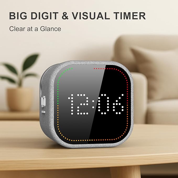 REACHER Fast Custom Pomodoro Timer Cube | Productivity Timer | Small Visual Cube | Silent, Vibrate Reminder | Adjustable Sound Alert | Magnetic, Visual Countdown | for ADHD, Study, Kitchen, Classroom