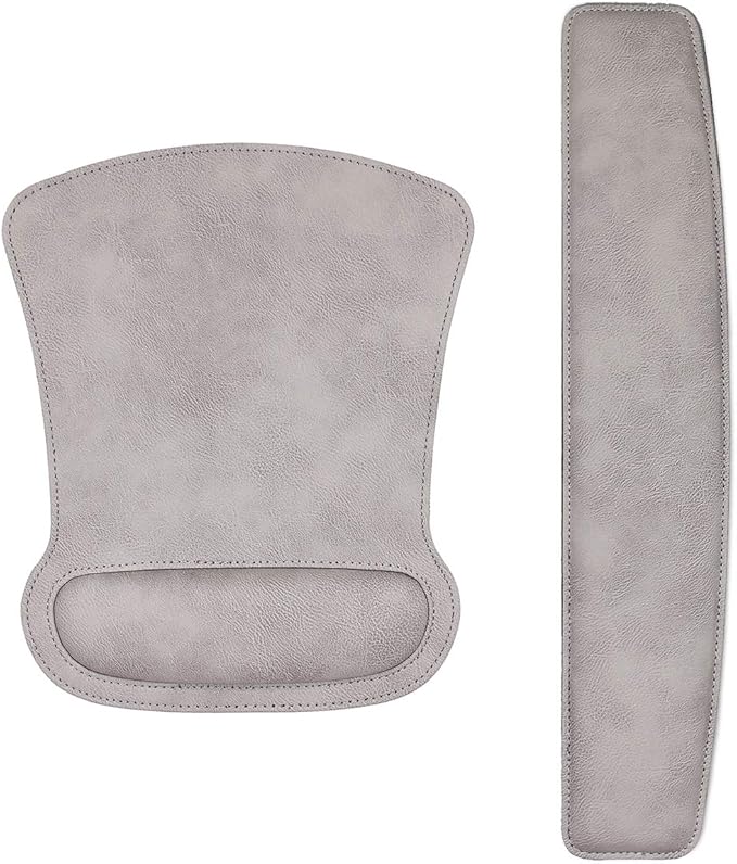 RICHEN Keyboard Wrist Rest Pad and Mouse Wrist Rest Support Mouse Pad Set,Sturdy & Comfortable & Lightweight for Easy Typing & Pain Relief-Ergonomic Support (Gray White)