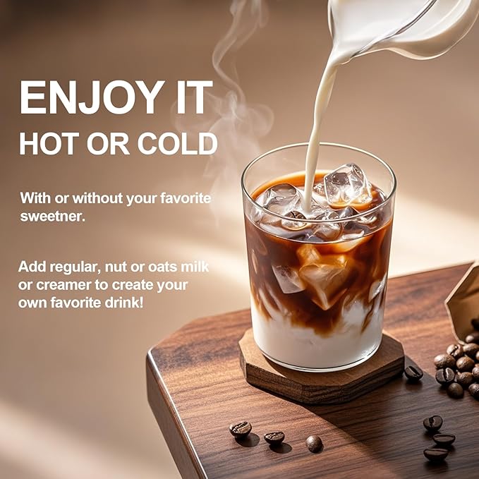 2025 NEW Mushroom Coffee, Organic 6 Mushrooms with Lion's Mane, Reishi, Cordyceps, Shiitake, King Trumpet & Turkey Tail, Instant Coffee Powder, 30 Servings 1 Pack