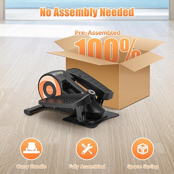 ANCHEER Under Desk Elliptical, Under Desk Bike Pedal Exerciser, Fully Assembled Leg Exerciser 2 in 1 Seated Standing Elliptical, Ultra-Quiet Mini Elliptical Machines for Home Office Use