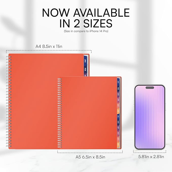 Ensight 2026 Appointment Book & Planner Ensight 8.5 x 11 inches Large Tabbed Daily Hourly Weekly Planner Schedule Book 15 Minute time Slots Business & Personal Planner Jan 2026 Dec 2026 Peach