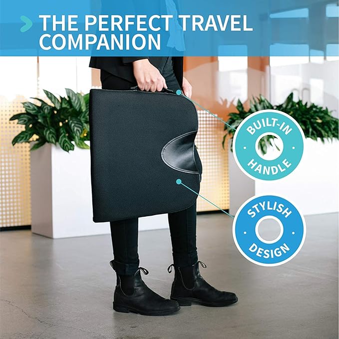 Gel Memory Foam Office Chair & Car Seat Cushion with Non-Slip Bottom – Tailbone Pain Relief Cushion, Ergonomic, Orthopedic Sciatica & Coccyx Pillow Cushion