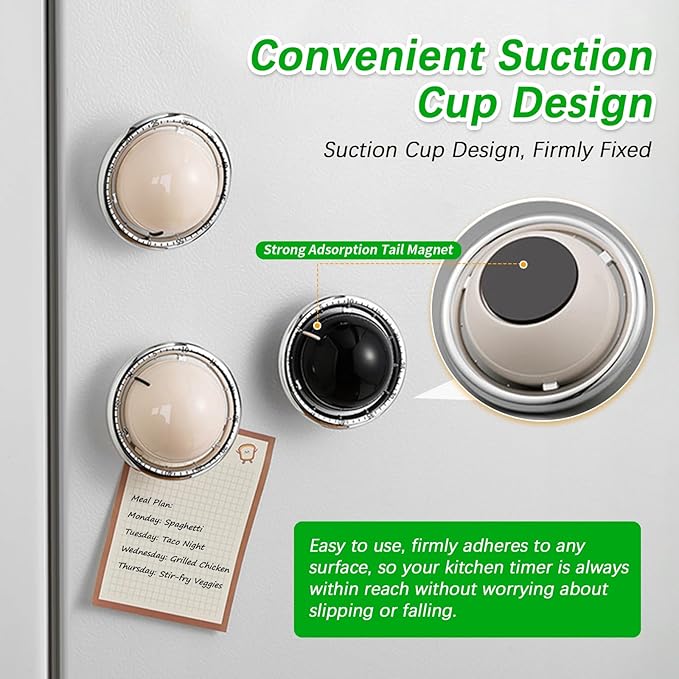 Mechanical Kitchen Timer, Cute Wind Up 60-Minute Manual Countdown for Kids, Classroom, Home, Study and Cooking