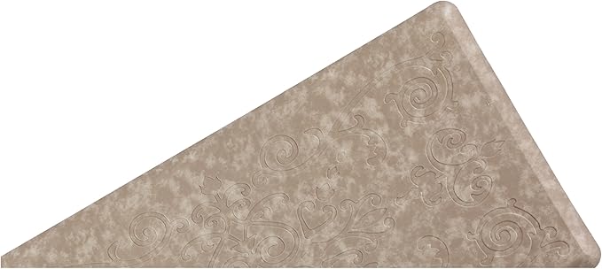J&V TEXTILES Medallion Embossed Kitchen Mat Cushioned Anti Fatigue Floor Mat, Thick Non Slip Waterproof Kitchen Rugs and Mats, Standing Mat for Kitchen,Floor,Desk,Sink,Laundry, (Beige, 20" X 39")