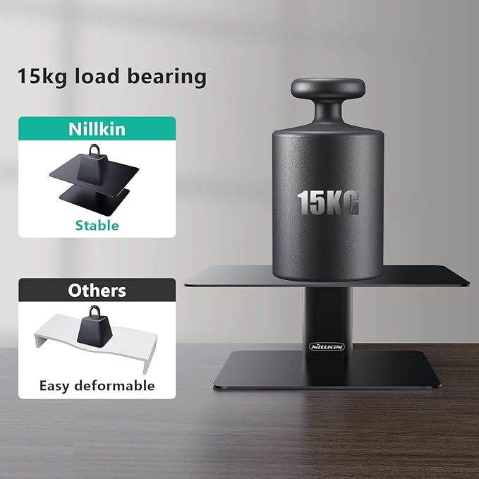 Nillkin Monitor Stand for Desk, Adjustable Height Computer Monitor Stand, Ergonomic Aluminum Computer Stand for Desktop Monitor, iMac,MacBook, Dell, HP, Lenovo and other Screen Display, Black