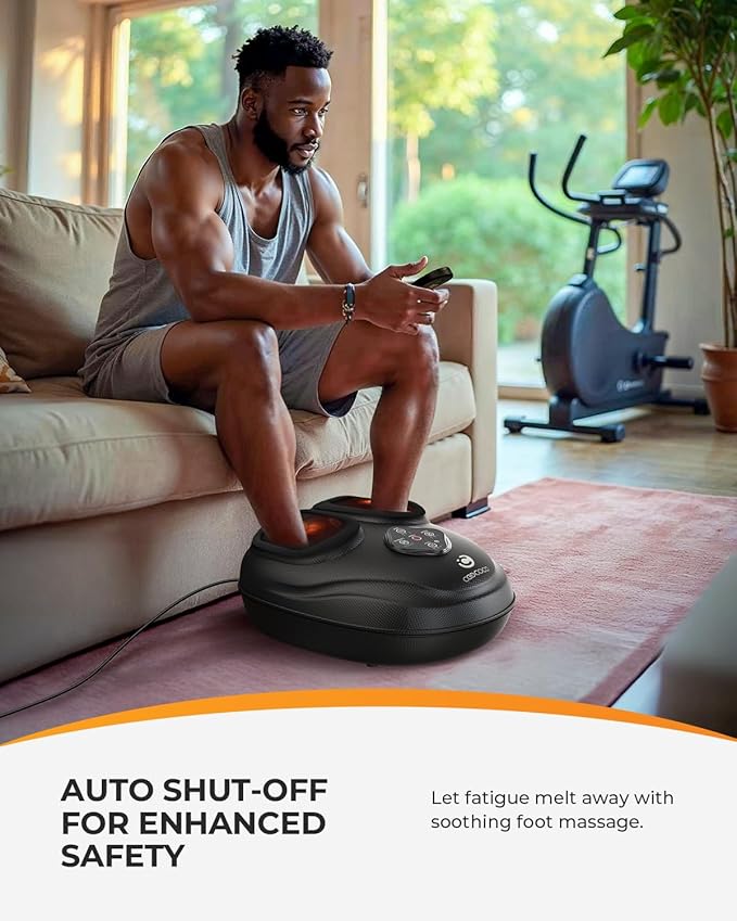 Relaxation Gifts for Women Men Mom Dad, 2025 Upgrade Shiatsu Foot Massager with Heat, FSA Eligible Feet Massager for Plantar Fasciitis & Neuropathy, Adjustable Modes & Compression, Remote Control
