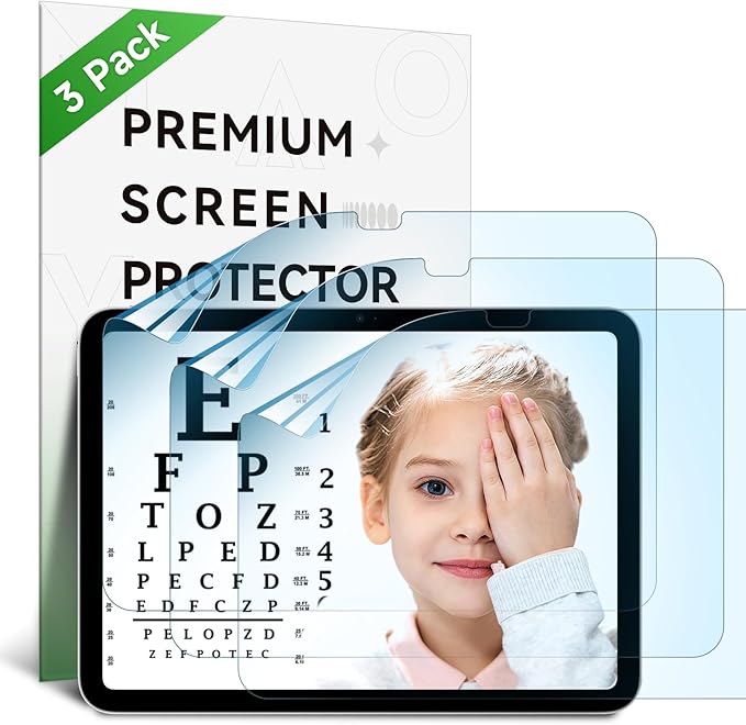 3 Pack Anti Blue Light Screen Protector Compatible with iPad Pro 11 Air 5th/4th(2018-2022) 10.9In,HD Anti Glare Filter, iPad pro 11 inch screen protector Film, Apple Pencil & Case Friendlly Matte