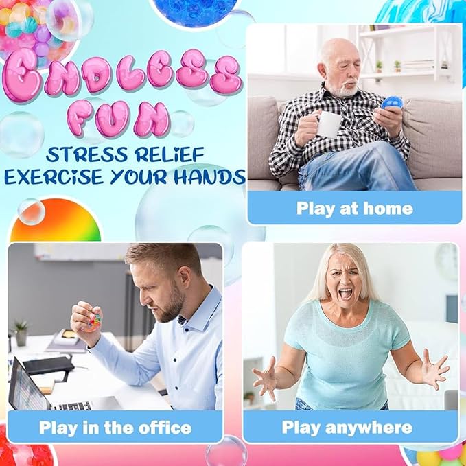 30Pcs Large Stress Balls, Squeeze Toys Squishy Balls ,Fidget Sensory Toys for Adults Anxiety Relief ,Party Favors Christmas Easter Birthday Party Supplies Goodie Bag Stuffers Classroom Prizes