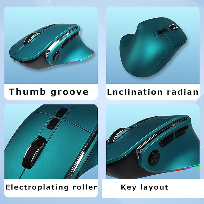 Ergonomic Mouse Large Middle Hands Dual Mode(Bluetooth+USB)Rechargeable Vertical Carpal Tunnel Bluetooth Wireless Mouse for PC/Laptop/Computer/Desktop/Tablet/ipad/Macbook Air/Pro Office Work Gift