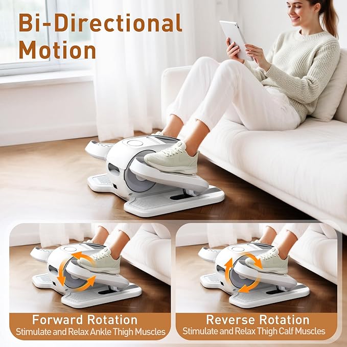 Under Desk Elliptical Exercise Machine,Ellipse Leg Exerciser as Seen on TV,12 Speeds Leg Exerciser While Sitting for Seniors, Portable Electric Seated Foot Pedal Exerciser for Home Office