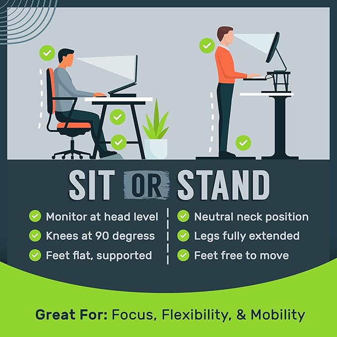 TechOrbits Standing Desk Converter - 32 Inch Adjustable Sit to Stand Up Desk Workstation, Ergonomic Desktop Riser with Keyboard Tray for Home Office Laptop, Wood Brown