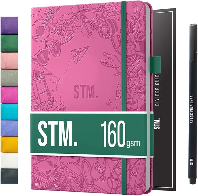 Bullet Dotted Journal Dot Grid Notebook | A5 Daily Journaling Notebooks for Personal Writing, Work, Women | 160gsm Thick Paper, Hard cover, Lay Flat Binding | 5x7 Journals Cuaderno Libretas de apuntes