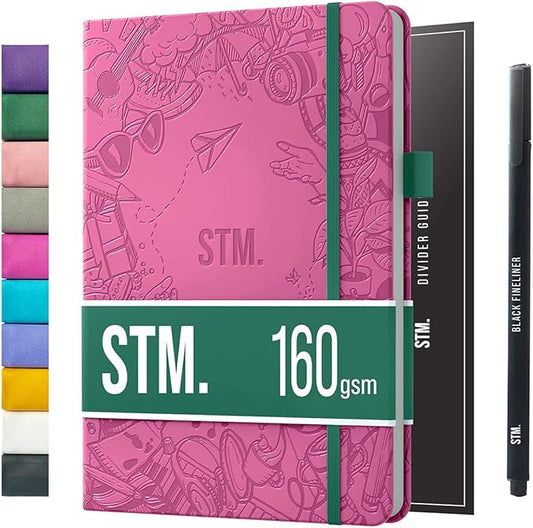 Bullet Dotted Journal Dot Grid Notebook | A5 Daily Journaling Notebooks for Personal Writing, Work, Women | 160gsm Thick Paper, Hard cover, Lay Flat Binding | 5x7 Journals Cuaderno Libretas de apuntes