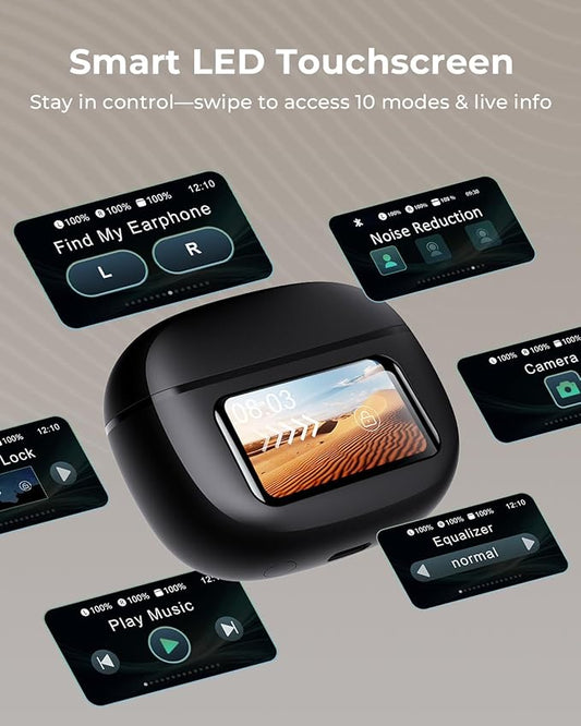 Wireless Earbuds, Ear Buds Active Noise Cancelling with Charging Case, 6.0 Bluetooth Earbuds with AI Clear Calls, 40H Playtime for Sports & Working, Stereo Sound Headphones for iPhone/Android/iPad